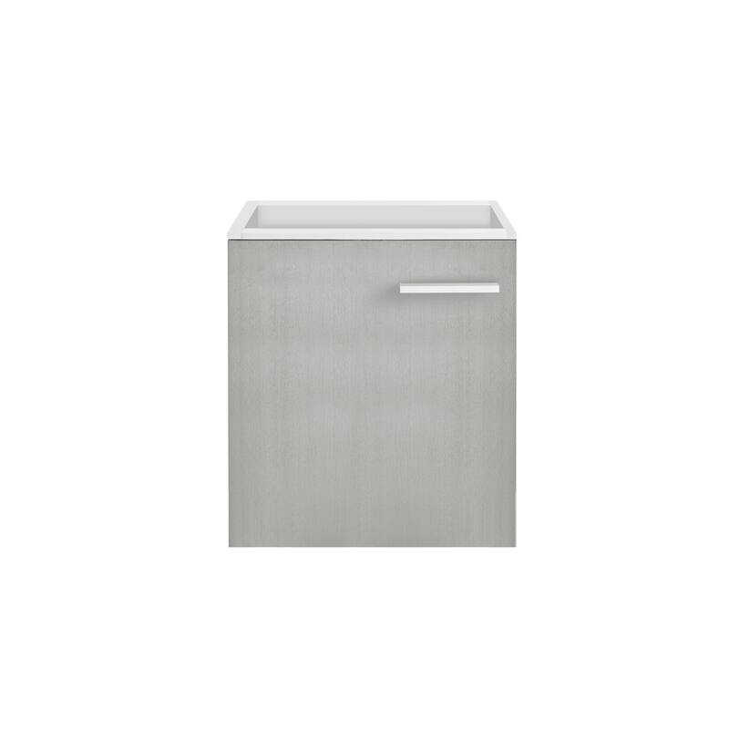 Colmer 18" Wall-Mounted Bathroom Vanity In Brushed Grey- Cabinet