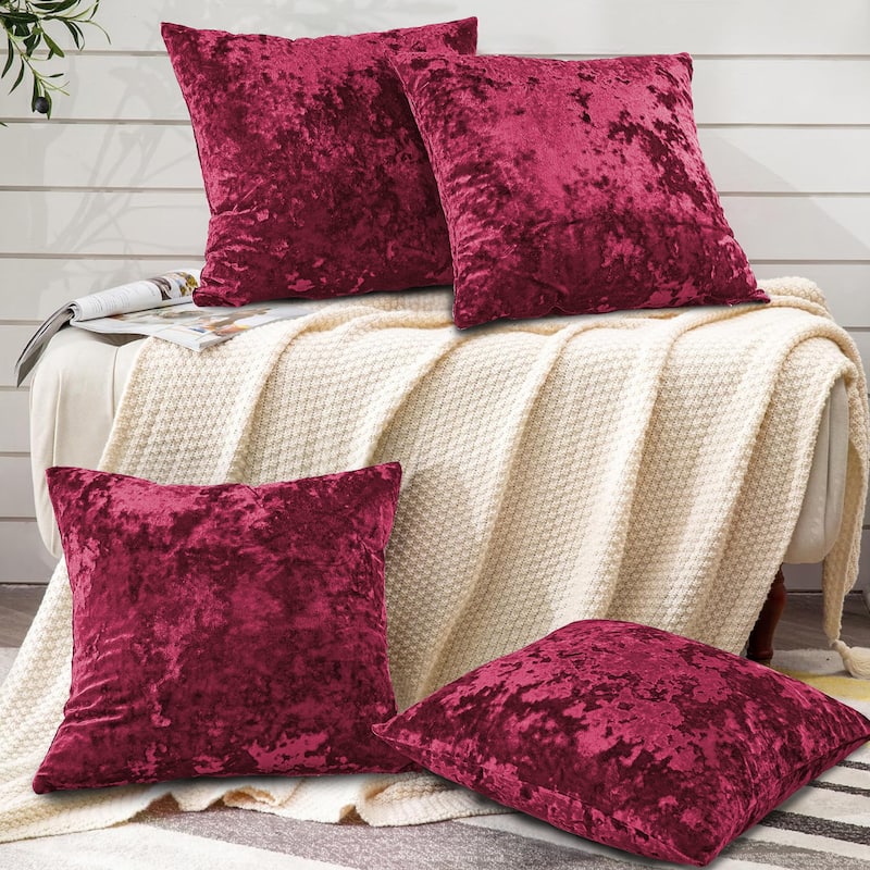 Rancho Crushed Velvet Throw Pillow Cover Set, NO INSERT