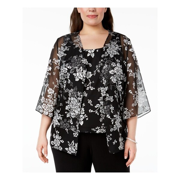 black sheer jacket plus size