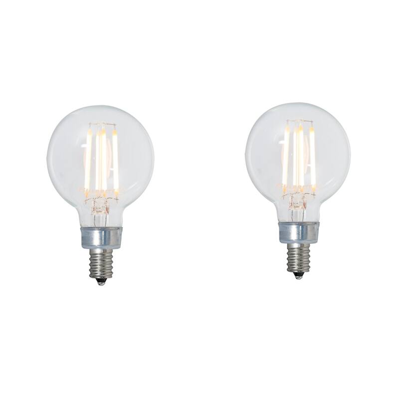 Bulbrite Pack of (3) 2.5 Watt Dimmable Antique Filament G16 Candelabra (E12) LED Bulb - 160 Lumens, 2100K, and 90 CRI