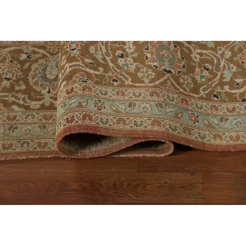 Traditional Kashan Persian Vintage Area Rug Hand-Knotted Wool Carpet - 9'7" x 13'1"