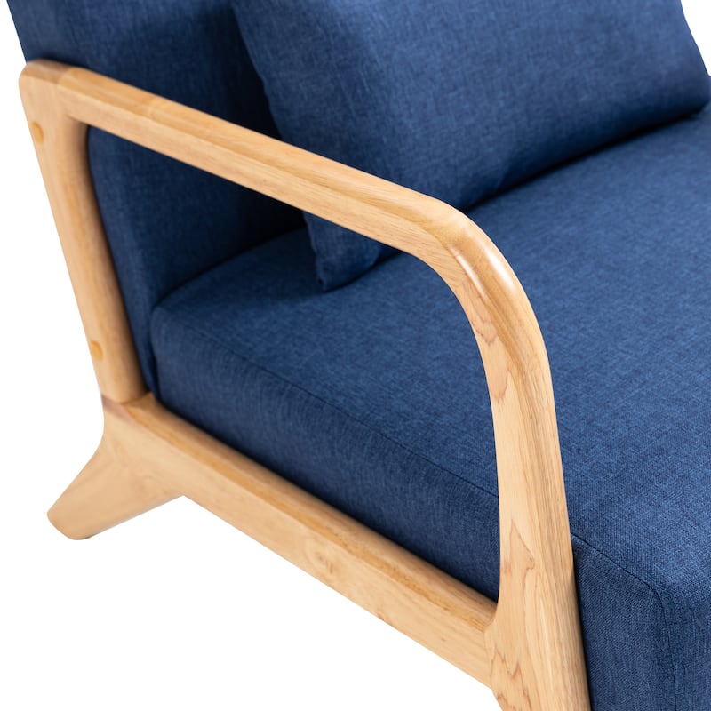 2 Set Upholstered Lounge Arm Chair with Pillow - Set of 2