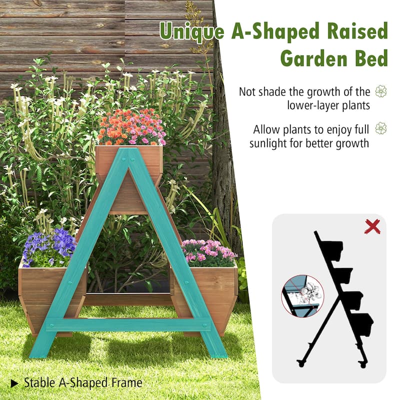 Gymax 21'' x 8'' x 8.5'' Vertical Raised Garden bed Planter Stand w/ 3