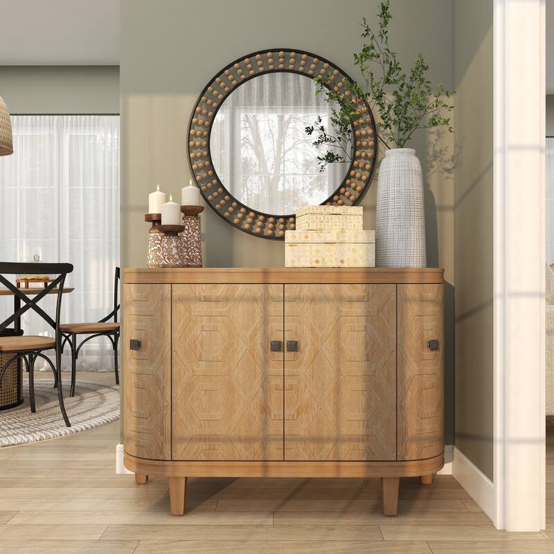 Contemporary Metal Wall Mirror with Beaded Detailing - White or Black