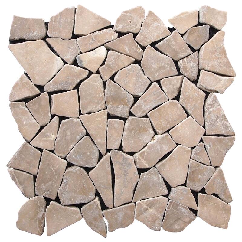 Cruz Bay Studio XR3R Fit Mosaic - 11" x 11" Pebble and Rock Floor and - Tan