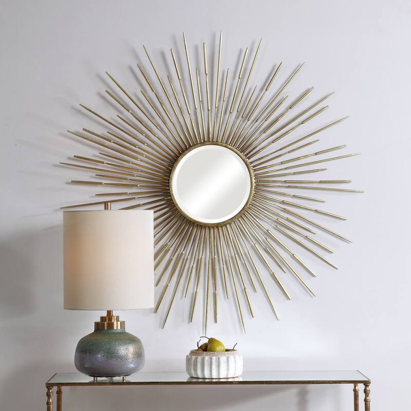 Uttermost Golden Rays Large 47" Mid-Century Modern Starburst Wall