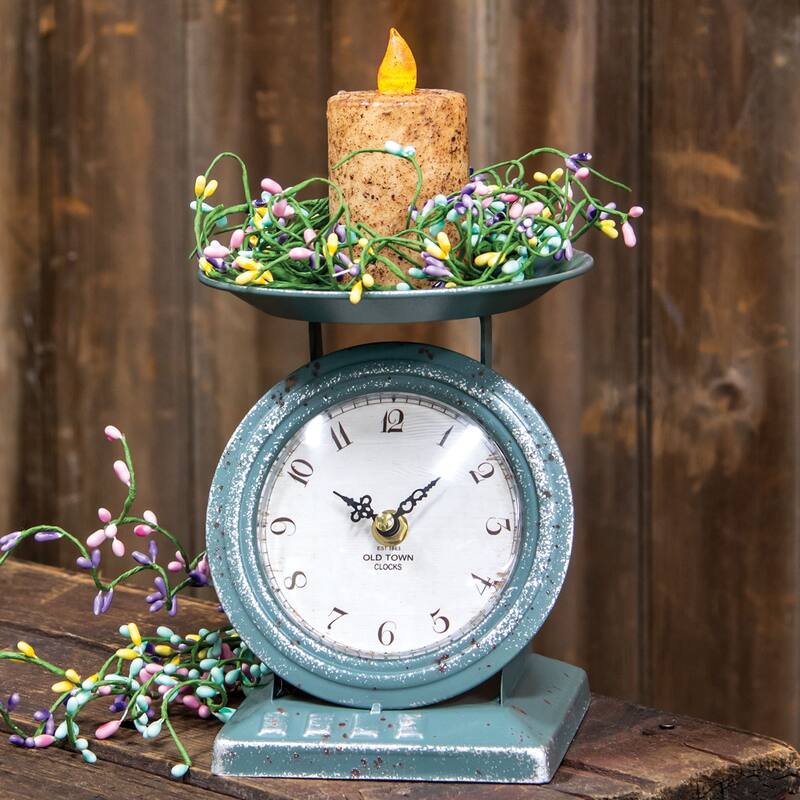 Vintage Blue Old Town Scale Clock