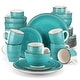 preview thumbnail 13 of 44, vancasso 32-Piece Exquisite Stoneware Dinnerware Set (Service for 8) Turquoise
