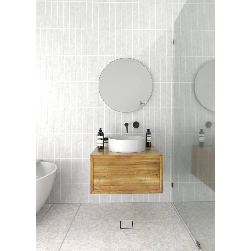 Glass Warehouse Round 24" Stainless Steel Framed Mirror