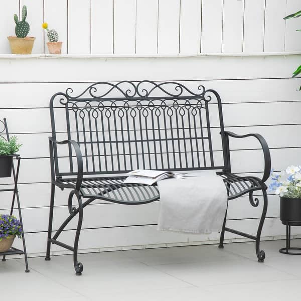 slide 2 of 5, Antique Garden Bench Black