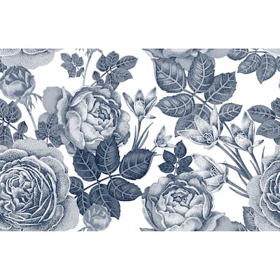 Vintage Damask Roses Removable Wallpaper - 24'' inch x 10'ft