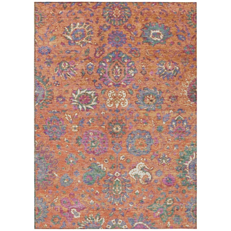 HomeRoots Floral Traditional Rectangle Outdoor Rug