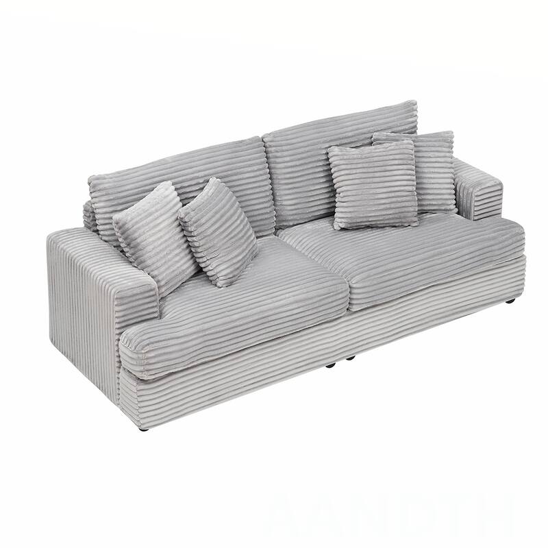 3-Seat corduroy Sofe With 4 Pillows