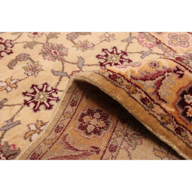 ECARPETGALLERY Hand-knotted Finest Agra Jaipur Light Yellow Wool Rug - 2'6 x 12'2