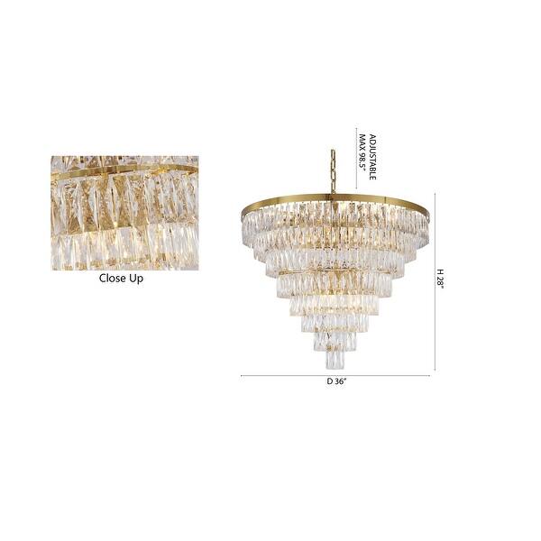 Transitional 27 Light Gold Metal Chandelier With Clear Crystal Accents ...