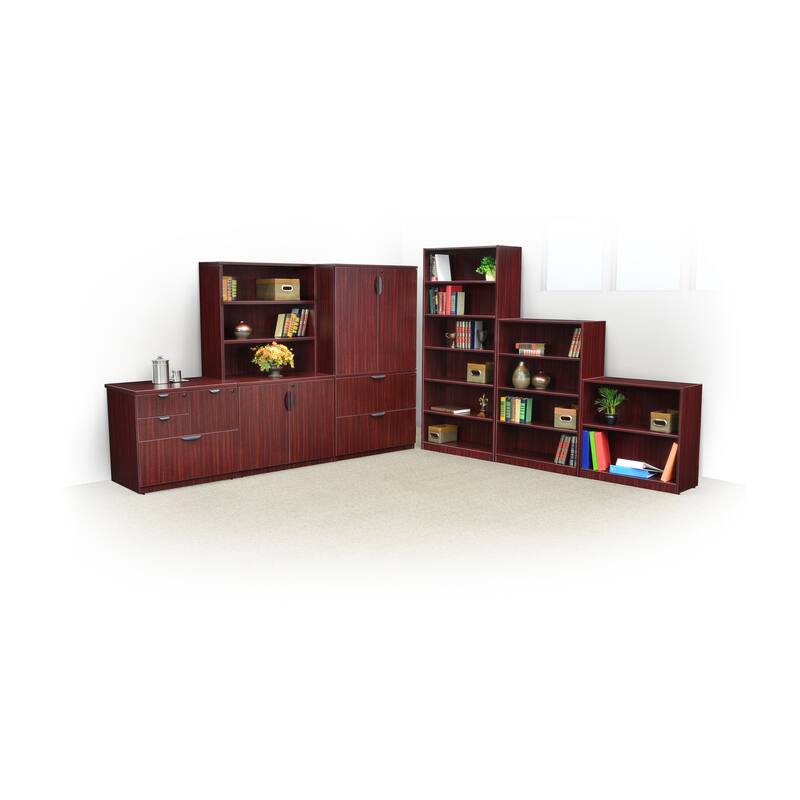 29" Storage Cabinet Mahogany - Compact Organizer with Adjustable Shelves for Office or Home Use