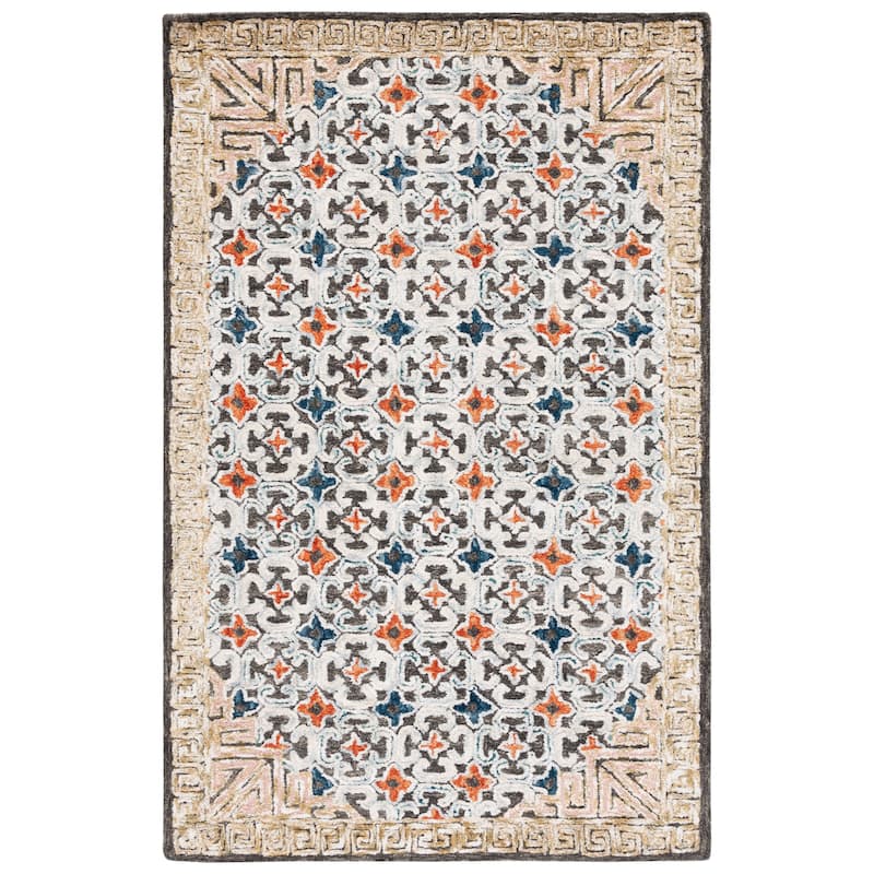 SAFAVIEH Handmade Aspen Kyoko Bohemian Wool Rug - 6' Square - Blue/Taupe