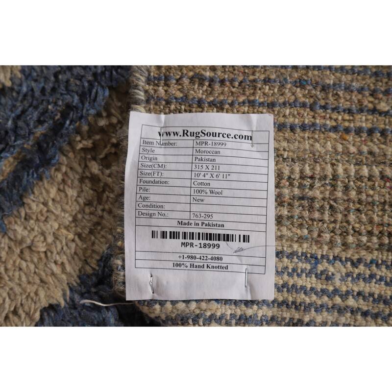 Trellis Plush Moroccan Oriental Area Rug Handmade Bedroom Wool Carpet - 6'11" x 10'4"