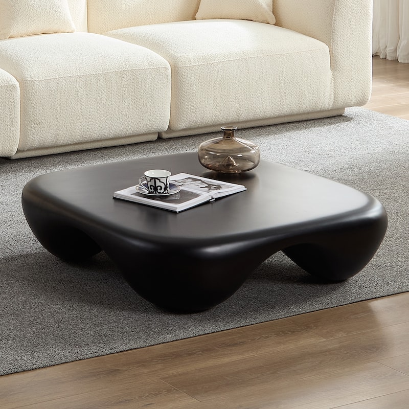 Modern Coffee Table Accent Table, Lightweight Center Table Sofa Side Table with Unique Geometric Design
