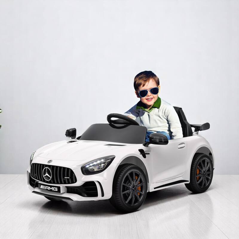 12V Licensed Mercedes-Benz AMG GTR Ride-On Car for Kids with Remote Control, Music, Lights - Electric Vehicle