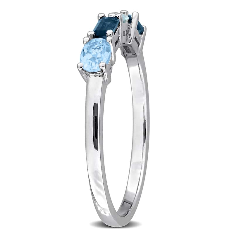 Miadora Multi-Gem Four Stone Ring Sterling Silver