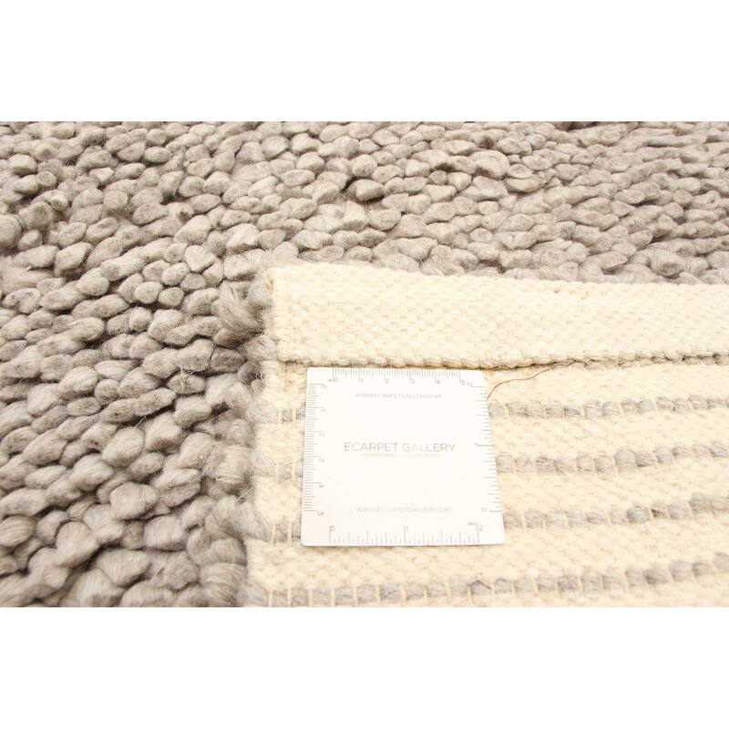 ECARPETGALLERY Braid weave Sienna Grey Wool Rug - 5'0 x 7'4