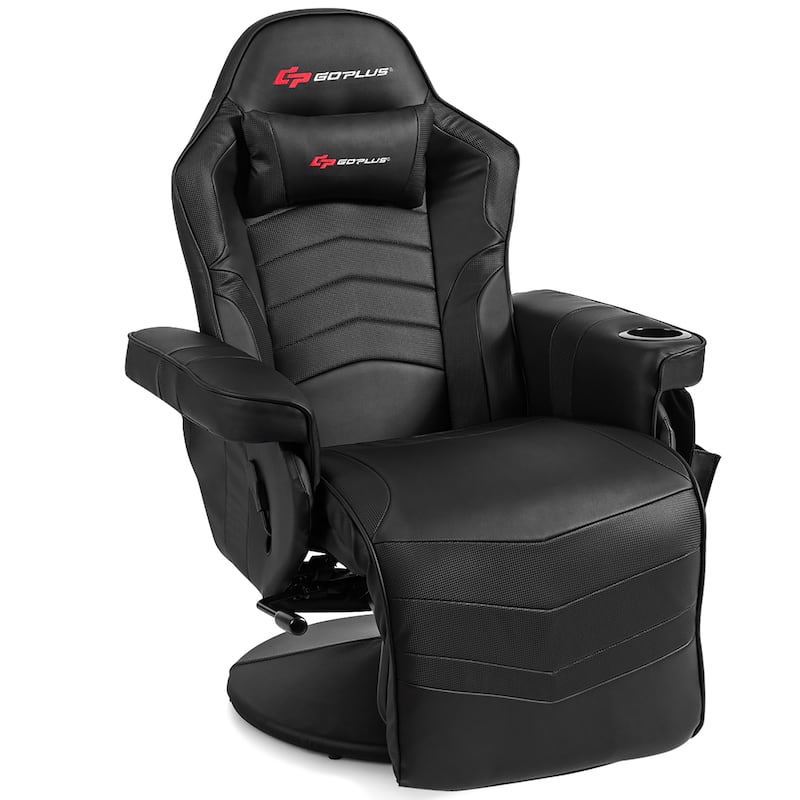 Massage Gaming Chair Racing Style Gaming Recliner - Black