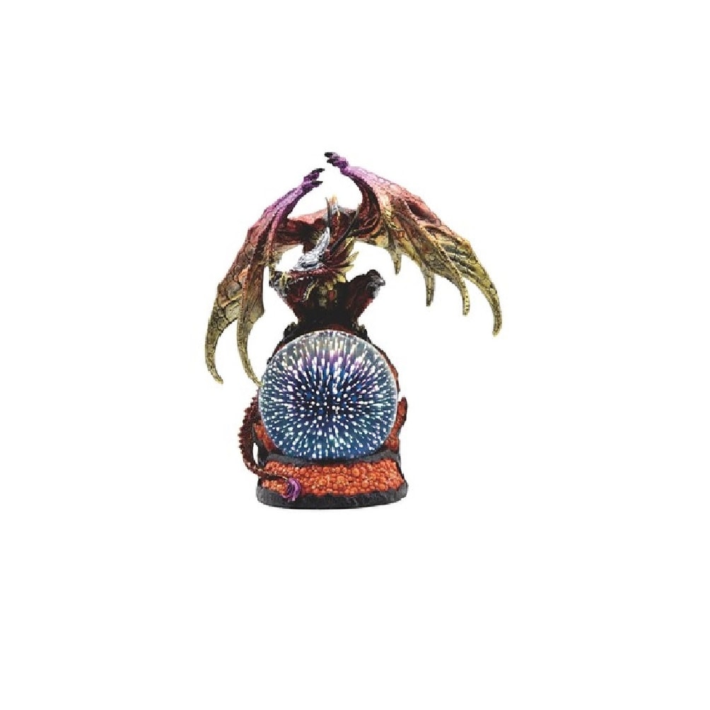 Q Max 12 5 H Led Red Dragon With Golden Wings Optic Globe Statue Fantasy Decoration Figurine On Sale Overstock 32409435