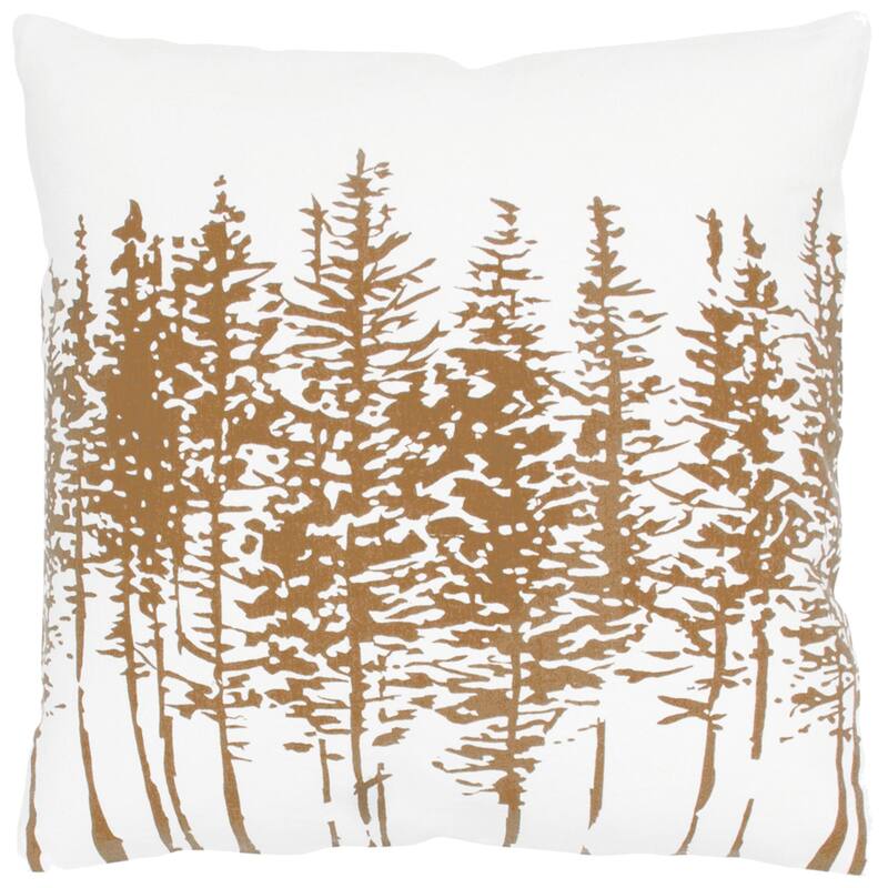 Rizzy Home Urban Tree Design Throw Pillow - Down - Brown