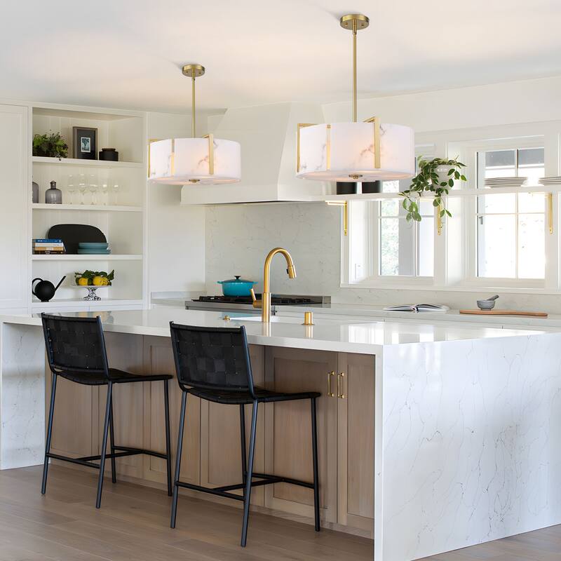 Starsky 4-Light Natural Alabaster Drum Chandelier