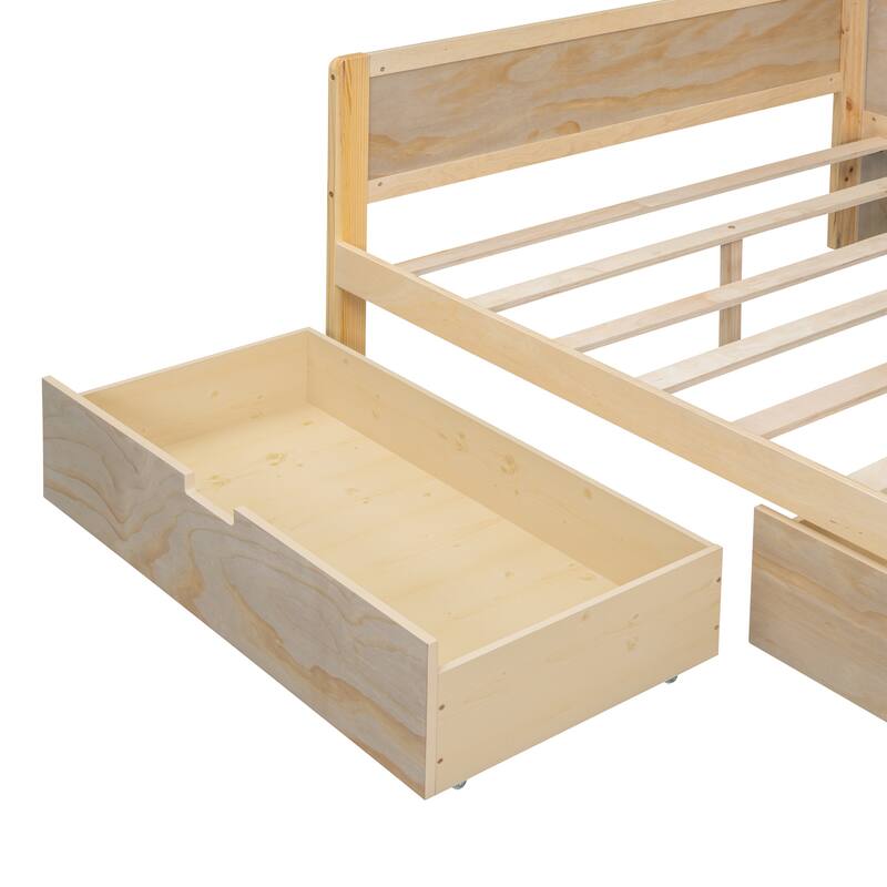 Modern Wooden Multi-functional Daybed with Storage Shelves and Drawers