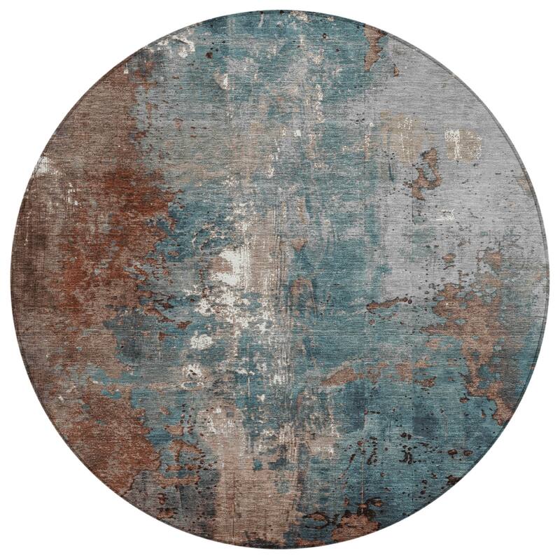 HomeRoots Abstract Transitional Rectangle Outdoor Rug