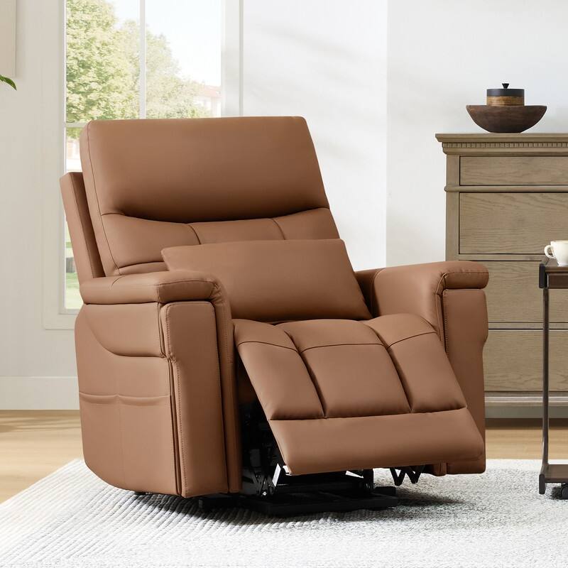 Spruce & Spring Dual Motors Lay Flat Recliner Lift Recliner for Elderly - Saddle