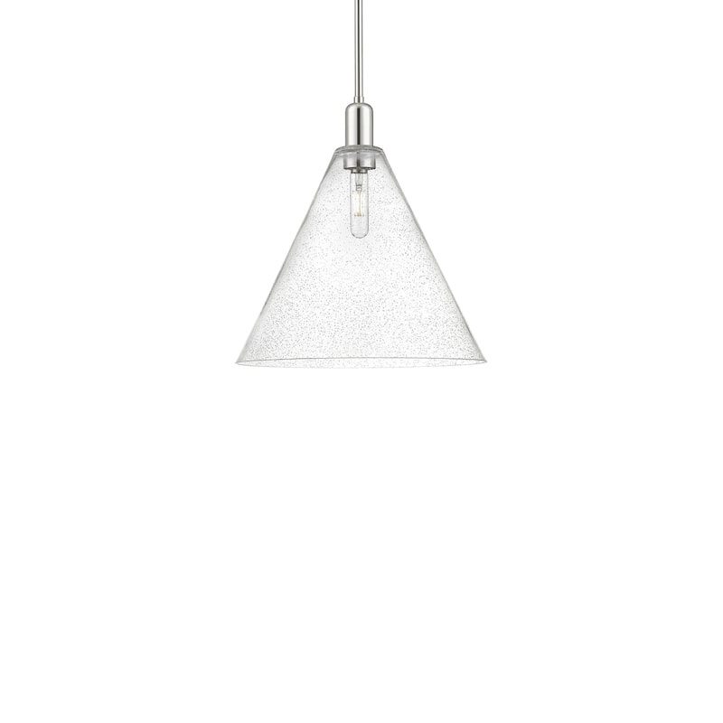 Innovations Lighting 716-1S-18-16 Berkshire Glass Pendant Berkshire - Polished Nickel / Seedy