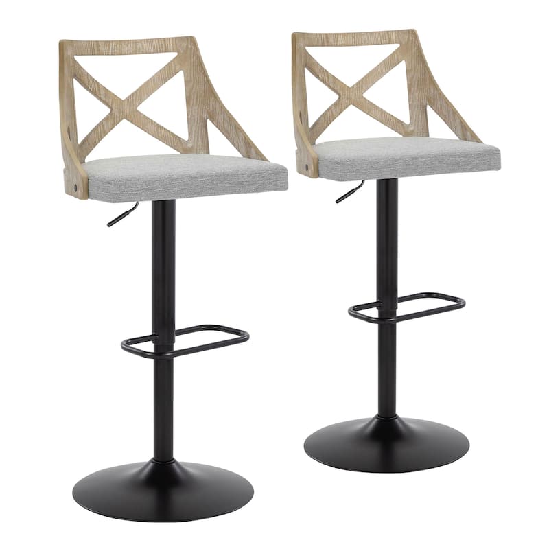 The Gray Barn Charlotte Adjustable Bar Stool with Rounded Rectangular Footrest (Set of 2)