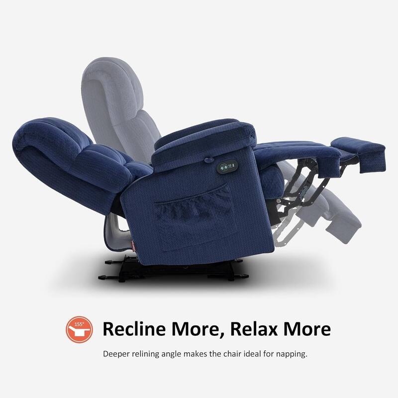 MCombo Electric Power Recliner Chair for Living Room with Heat and Massage, Fabric R6233