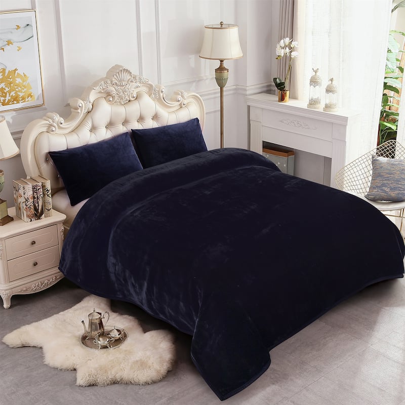 Heavy Crafted Thick Floral 9-pound Winter Fleece Blanket 85"x95"