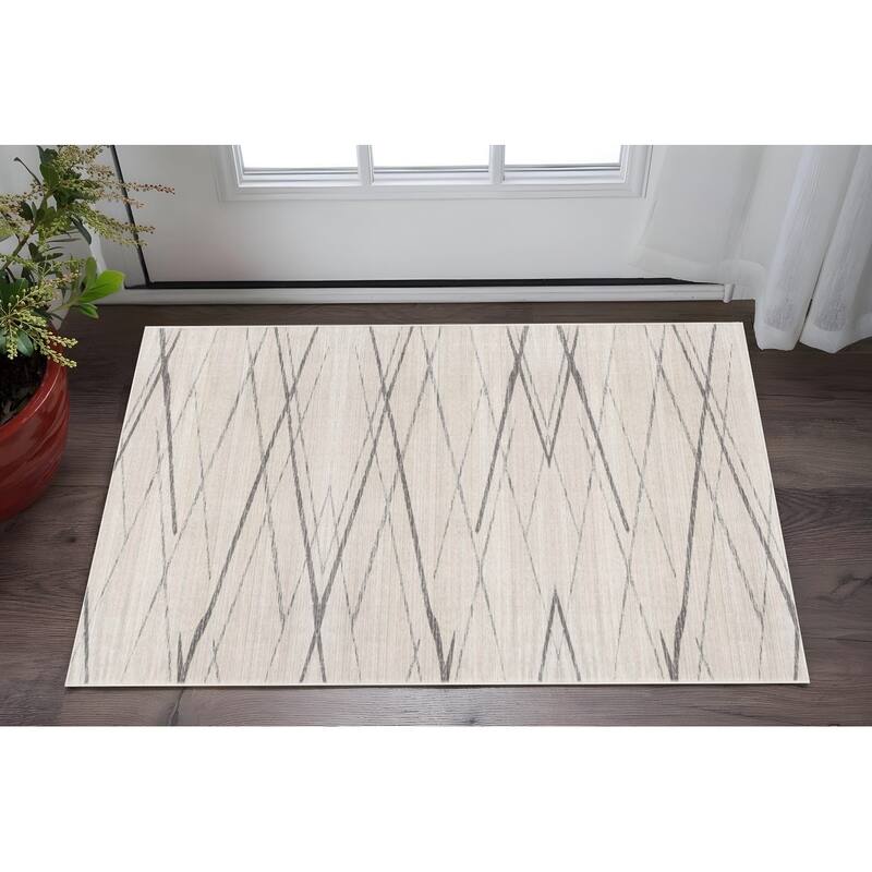 HomeRoots Abstract Modern Rectangle Area Rug - 60.00 in. x 27.00 in. x 0.40 in. - 60.00 in. x 27.00 in.  x 0.40 in.