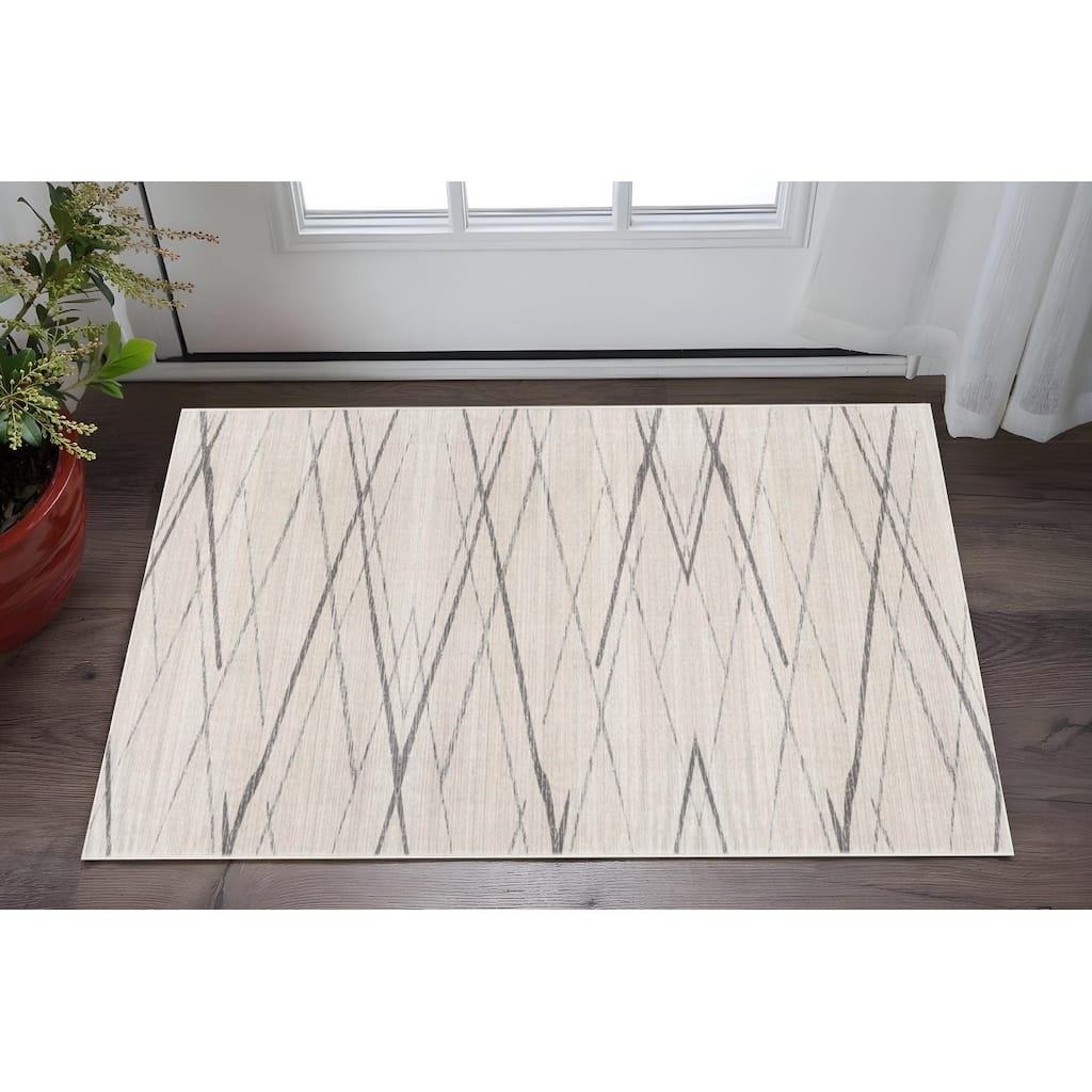 HomeRoots Abstract Modern Rectangle Area Rug - 60.00 in. x 27.00 in. x 0.40 in.