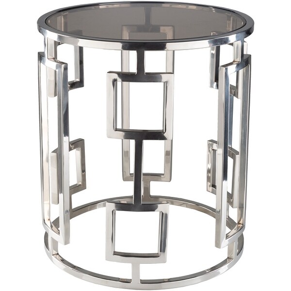 Frantziska Silver Modern Glass 18-inch Side Table. Opens flyout.