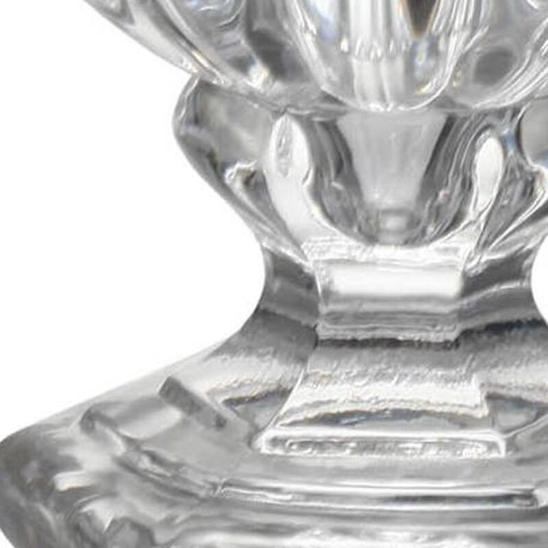 Set of Two Clear Glass Urn Table Vases - 4.5