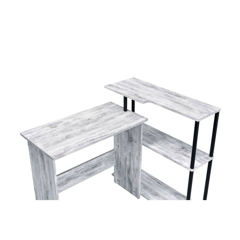 Levi Antique White & Black Finish Writing Desk