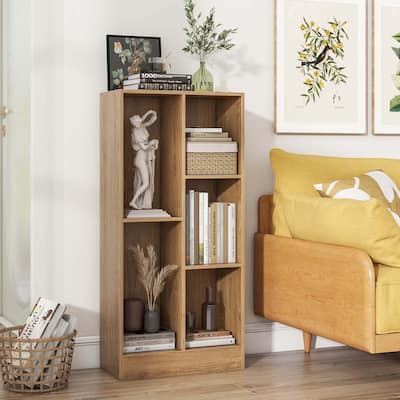 5-Cube Freestanding Bookshelf 41"H Floor Bookcase w/ Anti-Tipping Kits