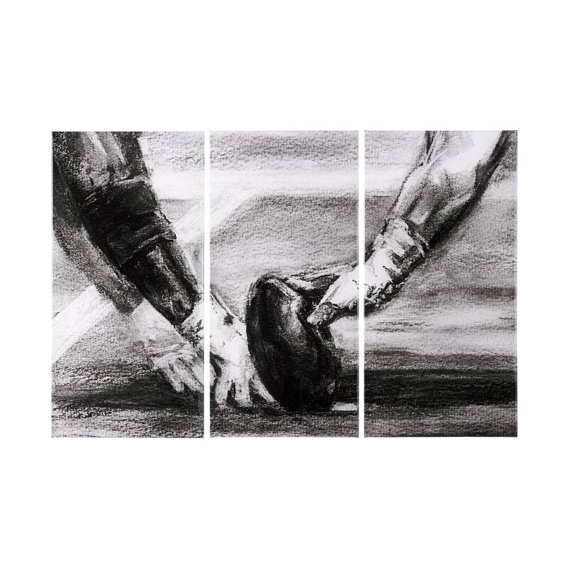 Sports Collection Football (Set of 3) (30 x 60) Canvas Art Print - Large