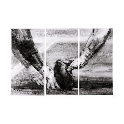 Sports Collection Football (Set of 3) (30 x 60) Canvas Art Print