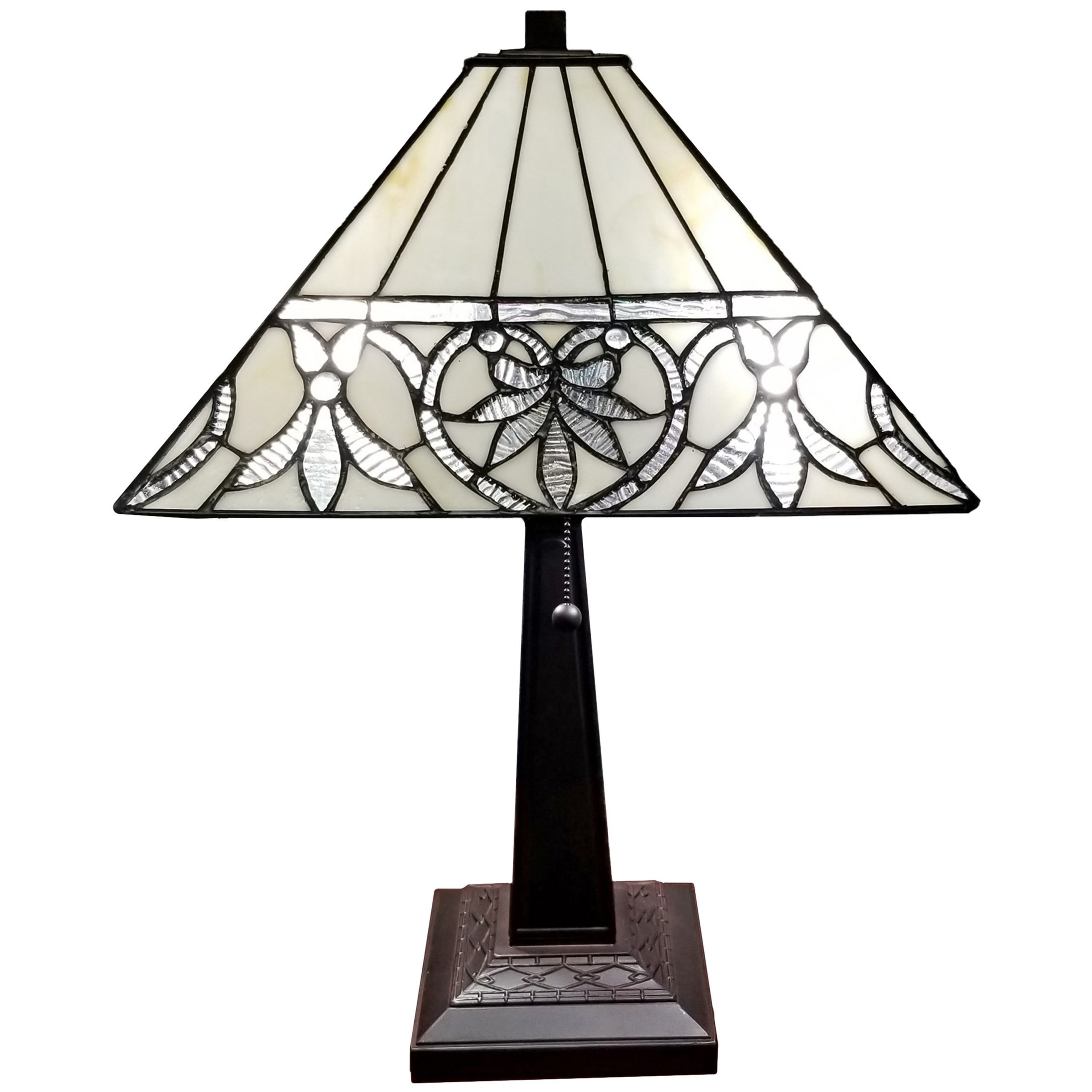 Tiffany Style Table Lamp Mission 22 Tall Stained Glass White Flower Night Stand Bedroom Handmade Am303tl14b Amora Lighting Overstock 29030487