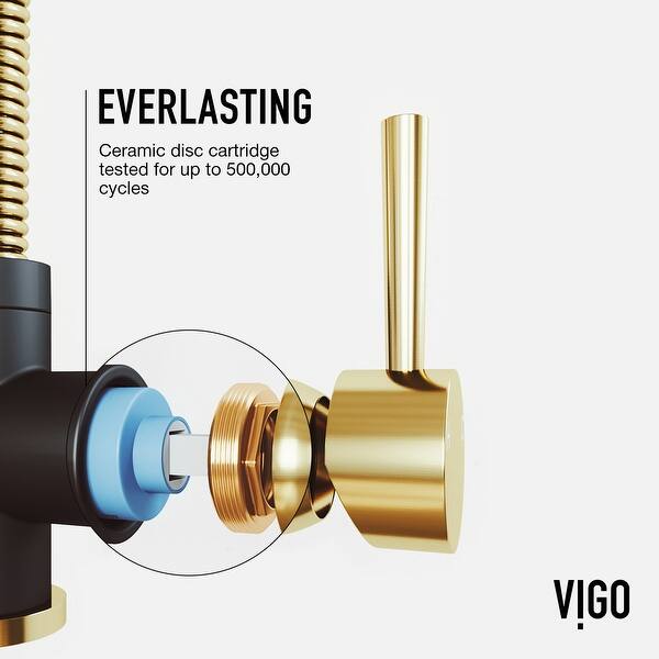 Vigo Edison Pull Down Spray Kitchen Faucet In Matte Brushed Gold Matte Black With Deck Plate On Sale Overstock 31459861