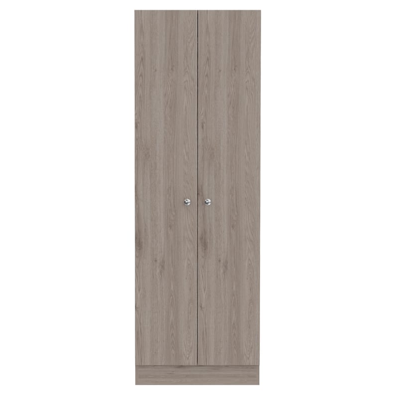 Multistorage Pantry Cabinet, Five Shelves, Double Door Cabinet -Light Gray - Gray