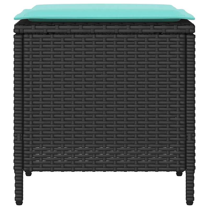 vidaXL Patio Sofa with Cushions Outdoor Seating Sectional Sofa Poly Rattan