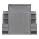 preview thumbnail 20 of 24, Roomfitters Queen/Twin Size Murphy Wall Bed with Shelves, Drawers, LED Lights, Space-Saving Design for Modern Living